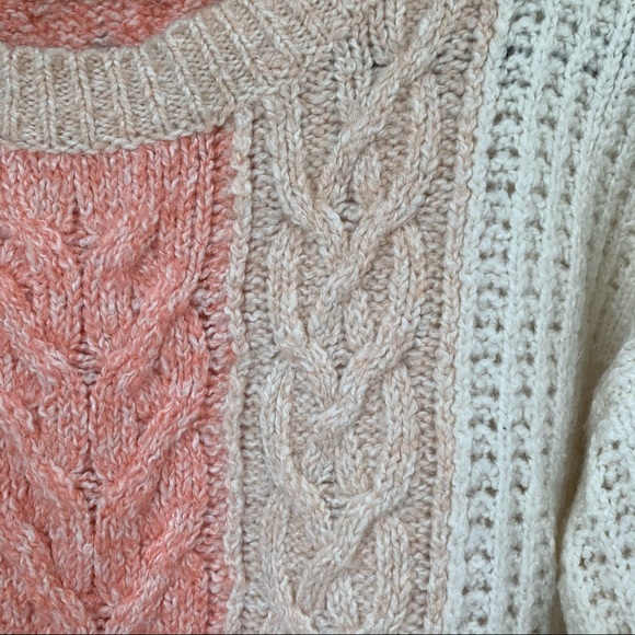 Anthropologie cream and pink knit sweater - Picture 6 of 7